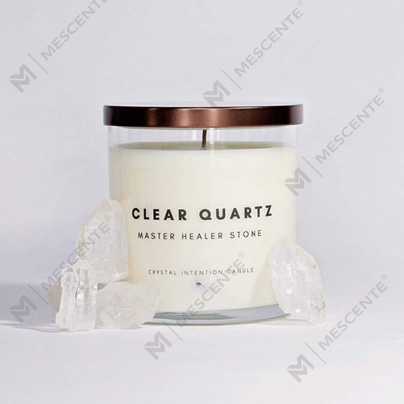 Ide produk baru M&Scente lilin lilin kedelai beraroma kerajinan infus kristal penyembuhan