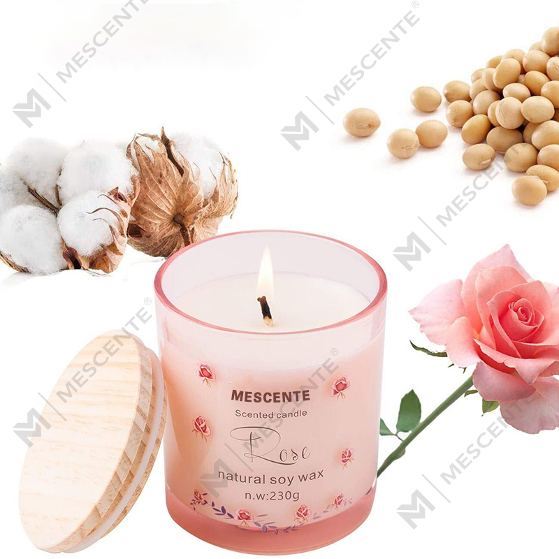 M&Scent Tempat Kaca Mewah Buatan Tangan Pilar Keramik Spiritual Lilin Beraroma Vanila Dengan Kristal