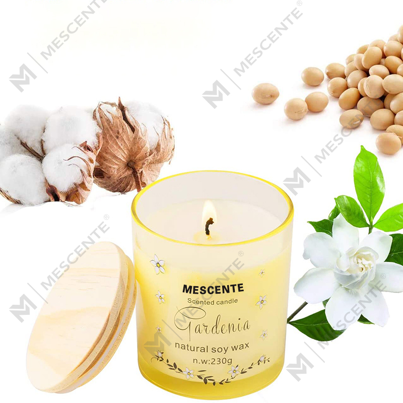 M&Scent Tempat Kaca Mewah Buatan Tangan Pilar Keramik Spiritual Lilin Beraroma Vanila Dengan Kristal