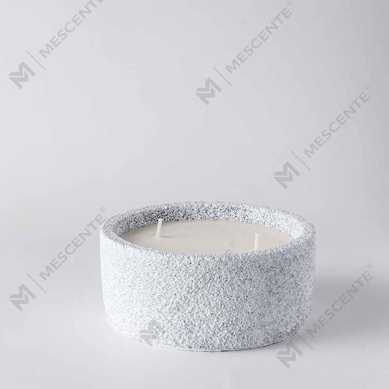 M&Scent Logo Buatan Tangan Mewah Lilin Pilar Spiritual Kaca Beraroma Dengan Kristal, Lilin 3 Sumbu