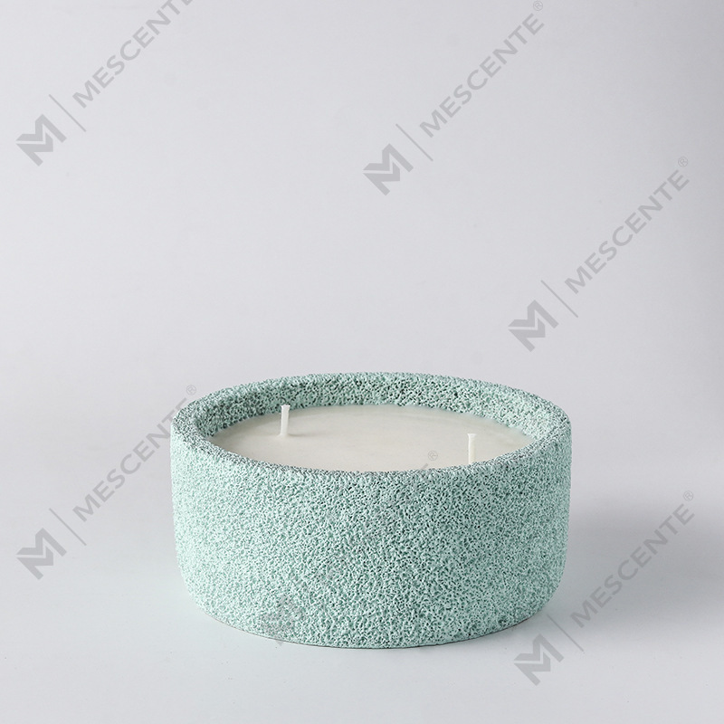 M&Scent Logo Buatan Tangan Mewah Lilin Pilar Spiritual Kaca Beraroma Dengan Kristal, Lilin 3 Sumbu