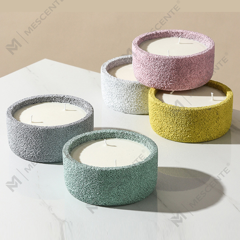 M&Scent Logo Buatan Tangan Mewah Lilin Pilar Spiritual Kaca Beraroma Dengan Kristal, Lilin 3 Sumbu