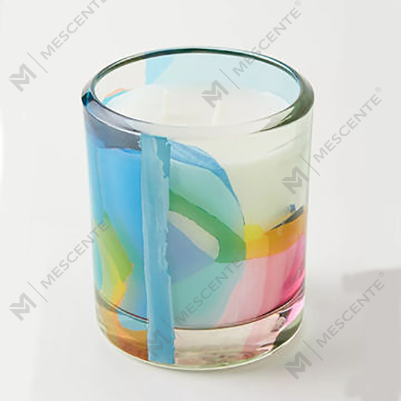 M&Scent Grosir Mewah Dekorasi Kustom Label Pribadi Lilin Lilin Kedelai Beraroma Kristal Kaca Hitam