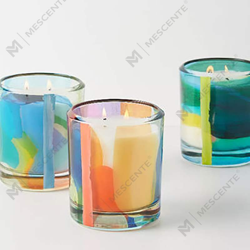 M&Scent Grosir Mewah Dekorasi Kustom Label Pribadi Lilin Lilin Kedelai Beraroma Kristal Kaca Hitam