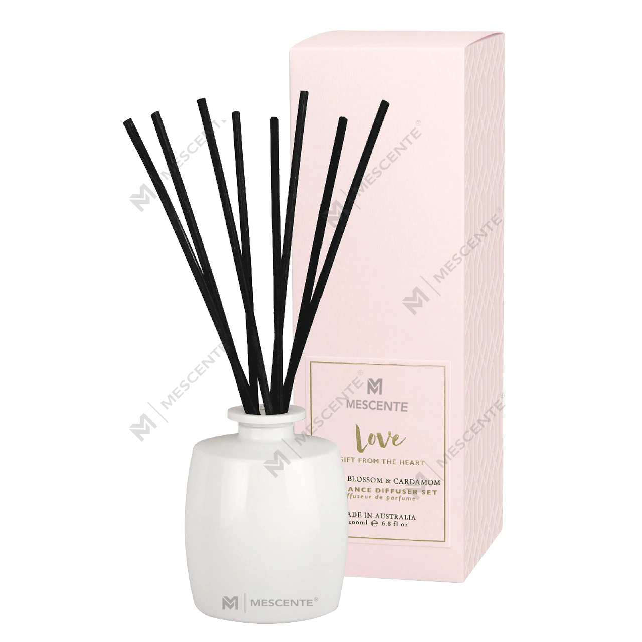 M&Scent Botol Kaca Besar Set Hadiah Aroma Reed Diffuser Esensial Rumah Dengan Tongkat Rotan