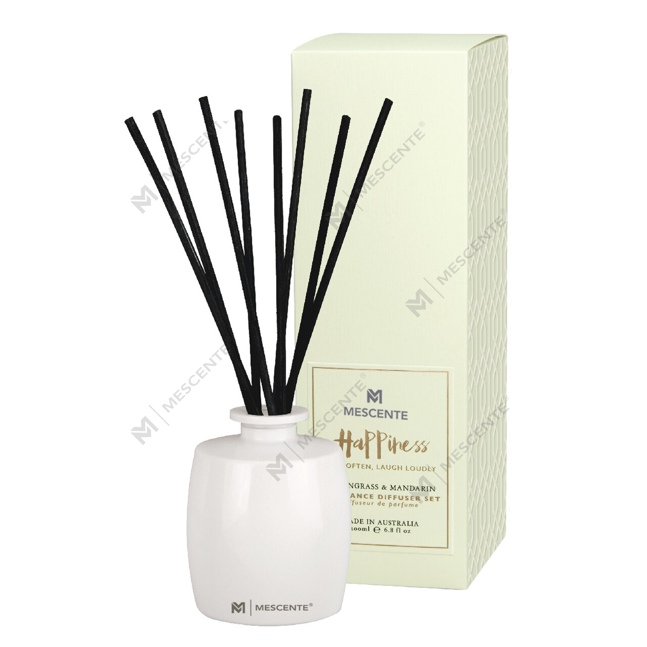 M&Scent Botol Kaca Besar Set Hadiah Aroma Reed Diffuser Esensial Rumah Dengan Tongkat Rotan