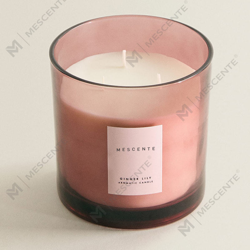 M&S cent Lilin Kedelai 3 Sumbu Kustom Mewah Dengan Tutup Kayu A29273-1