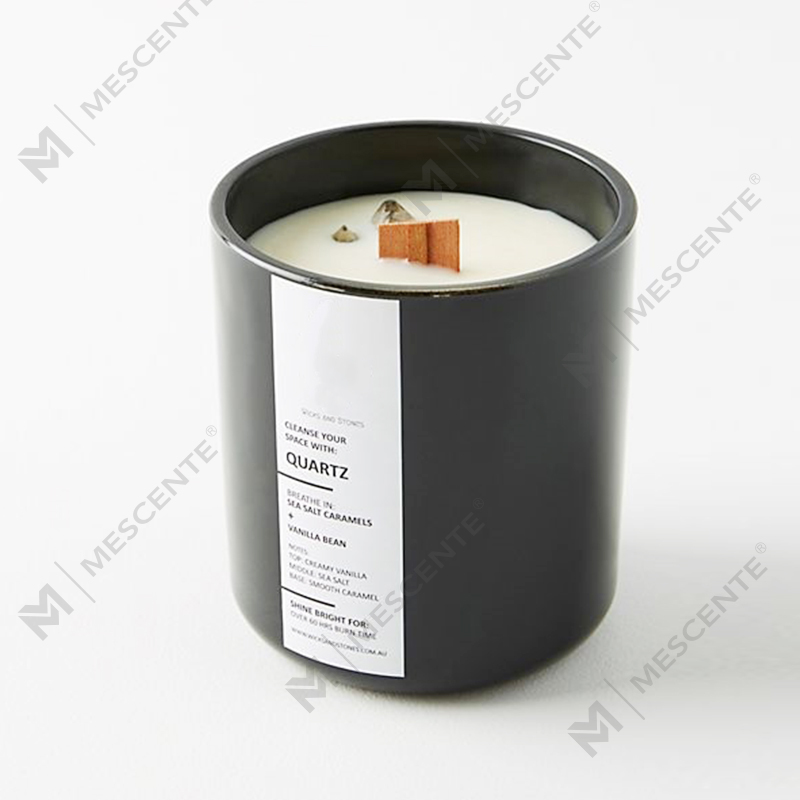 Lilin kedelai beraroma teh putih label pribadi Mescente Dalam Toples