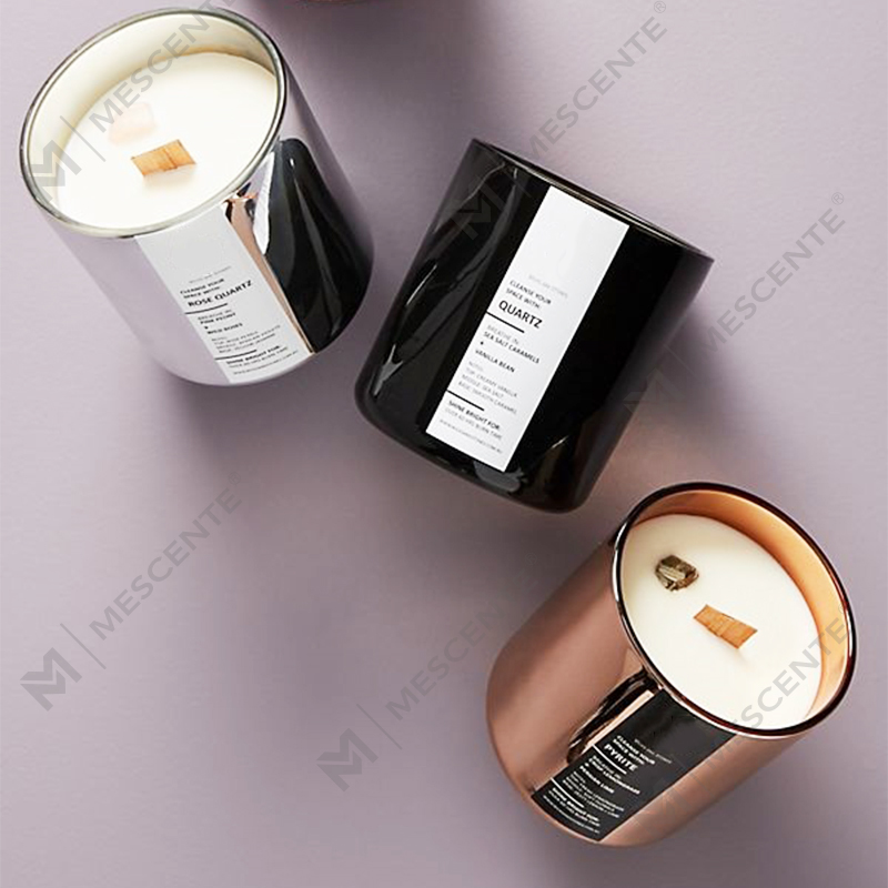 Lilin kedelai beraroma teh putih label pribadi Mescente Dalam Toples