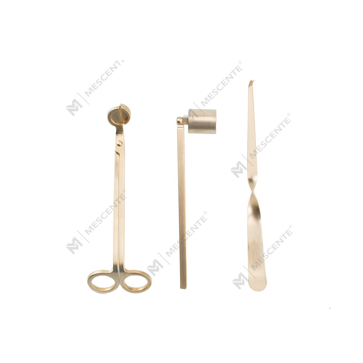 Set Snuffer Sumbu Lilin Emas Mescente Dengan Kotak Hadiah A991330-1