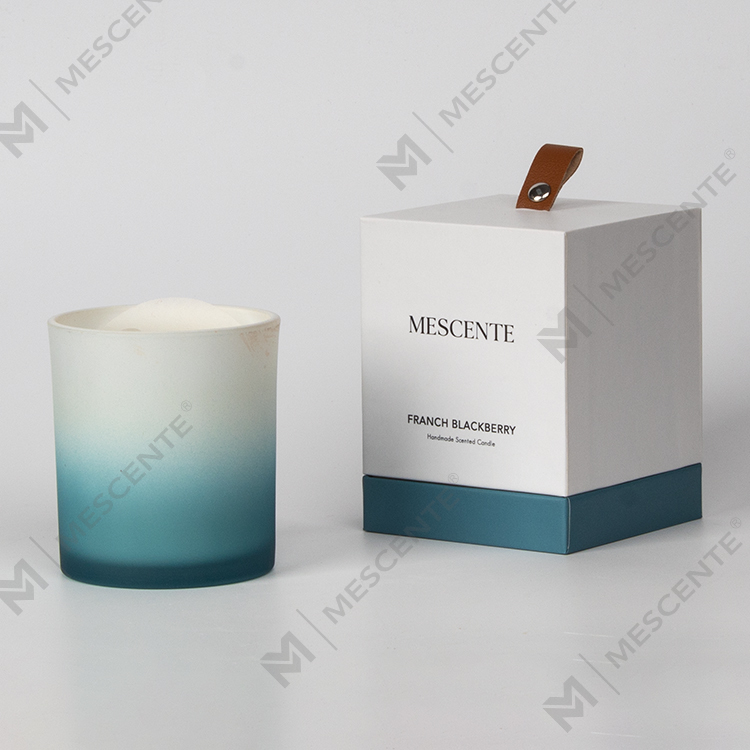 Lilin Kedelai Beraroma Besar Kaca Buram Gradien
