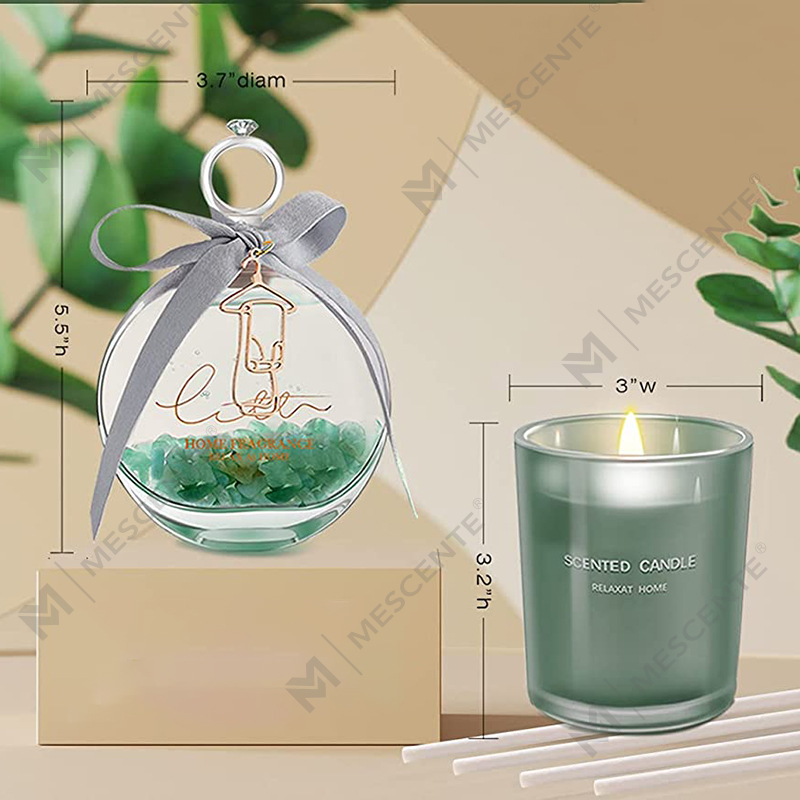 M&S cent Lemon Basil Penyebar Buluh Minyak Beraroma dan Set Kado Lilin Beraroma dengan Tongkat untuk Rumah