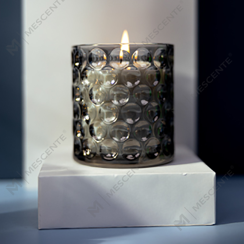 Lilin Kedelai Kaca Berwarna Bening Mewah yang Disesuaikan Label Pribadi Lilin Beraroma Berlabel Citta Dengan Bunga Kering