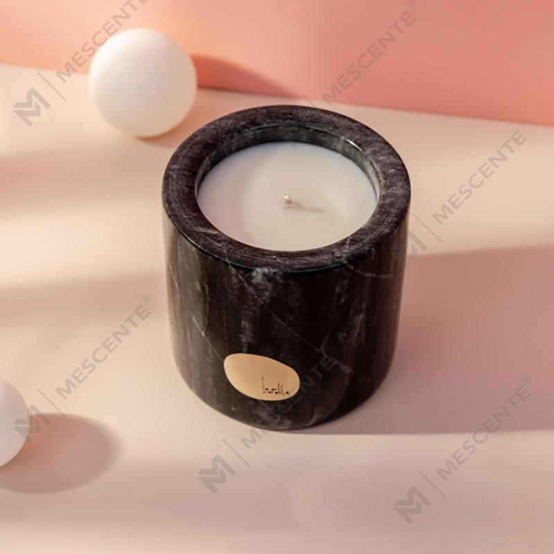 Tempat Keramik Label Pribadi Mewah yang Disesuaikan Citta Berlabel Lilin Lilin Kedelai Beraroma Dengan Bunga Kering