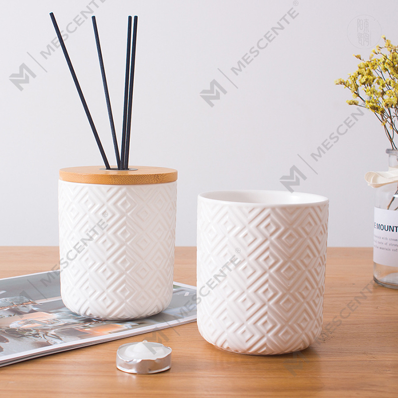 M&Scent 100ml 200 ml Bulat Keramik Aroma Dekoratif Botol Kaca Reed Diffuser