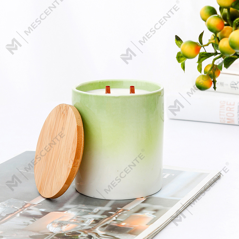 M&Scent Private Label Dekorasi Rumah Lilin Beraroma Kustom Dalam Stoples Lilin Keramik
