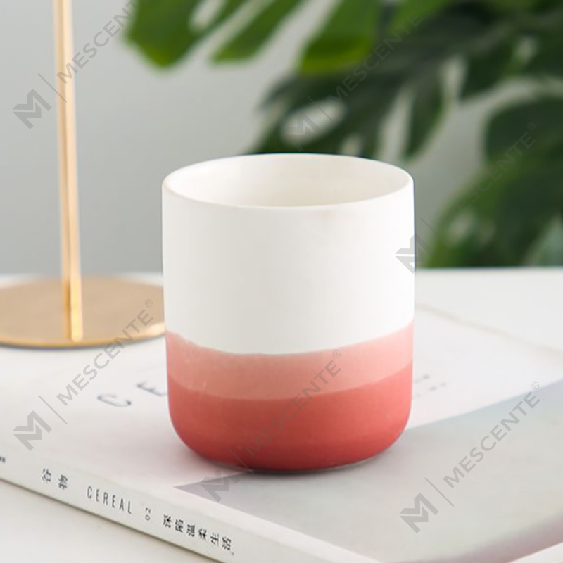 M&Scent Tempat Lilin Tealight Lancip Vas Biru dan Putih Keramik Dekoratif, Lentera dan Stoples Lilin