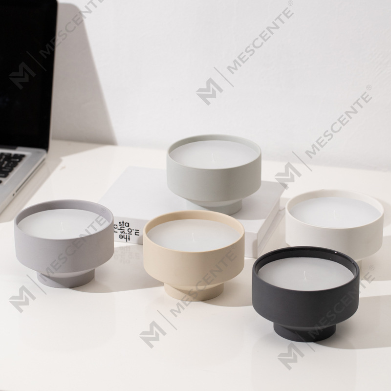 M&Scent Grosir Toples Lilin Natal Buram Putih 3 Sumbu Modern Besar Kustom Dengan Tutup Bambu