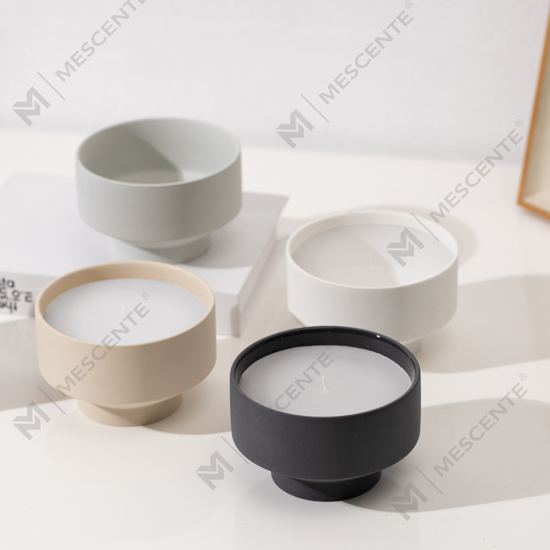 M&Scent Grosir Toples Lilin Natal Buram Putih 3 Sumbu Modern Besar Kustom Dengan Tutup Bambu