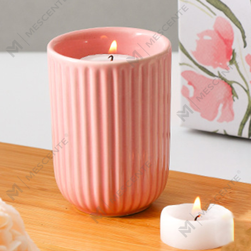 Grosir Mewah Disesuaikan Label Pribadi Lilin Kedelai Keramik Berwarna Lilin Beraroma Woodwick Dalam Jumlah Besar