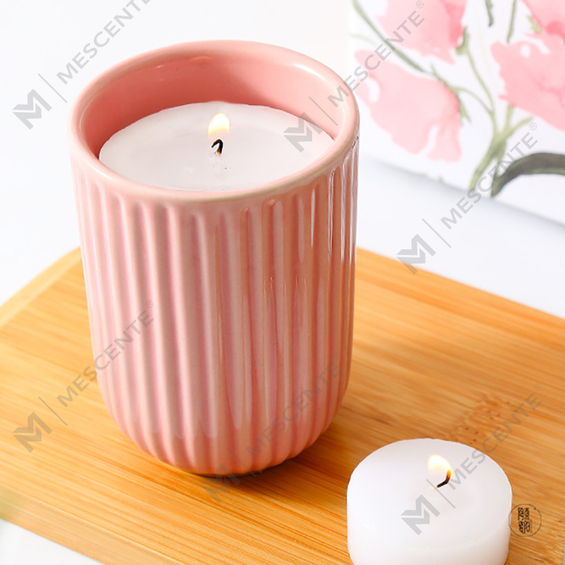 Grosir Mewah Disesuaikan Label Pribadi Lilin Kedelai Keramik Berwarna Lilin Beraroma Woodwick Dalam Jumlah Besar