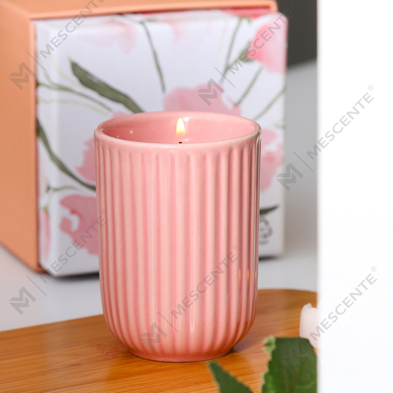 Grosir Mewah Disesuaikan Label Pribadi Lilin Kedelai Keramik Berwarna Lilin Beraroma Woodwick Dalam Jumlah Besar