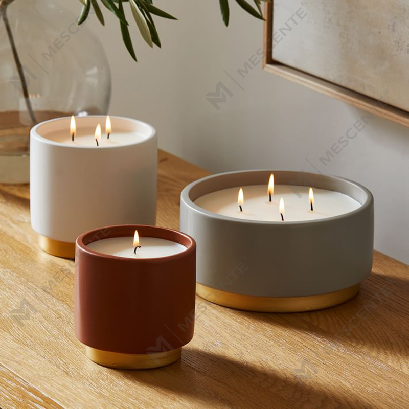 Lilin Beraroma Label Pribadi Dekorasi Rumah, Lilin Beraroma 4 Sumbu Buatan Tangan Dengan Kristal
