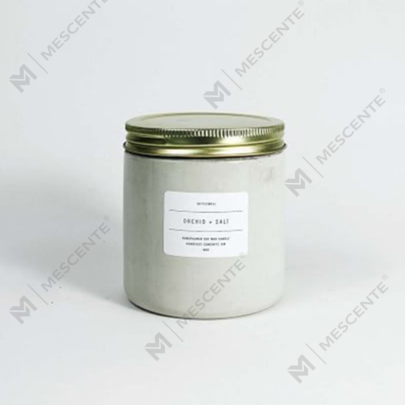 Lilin Beraroma Toples Beton Kustom Putih dengan Tutup