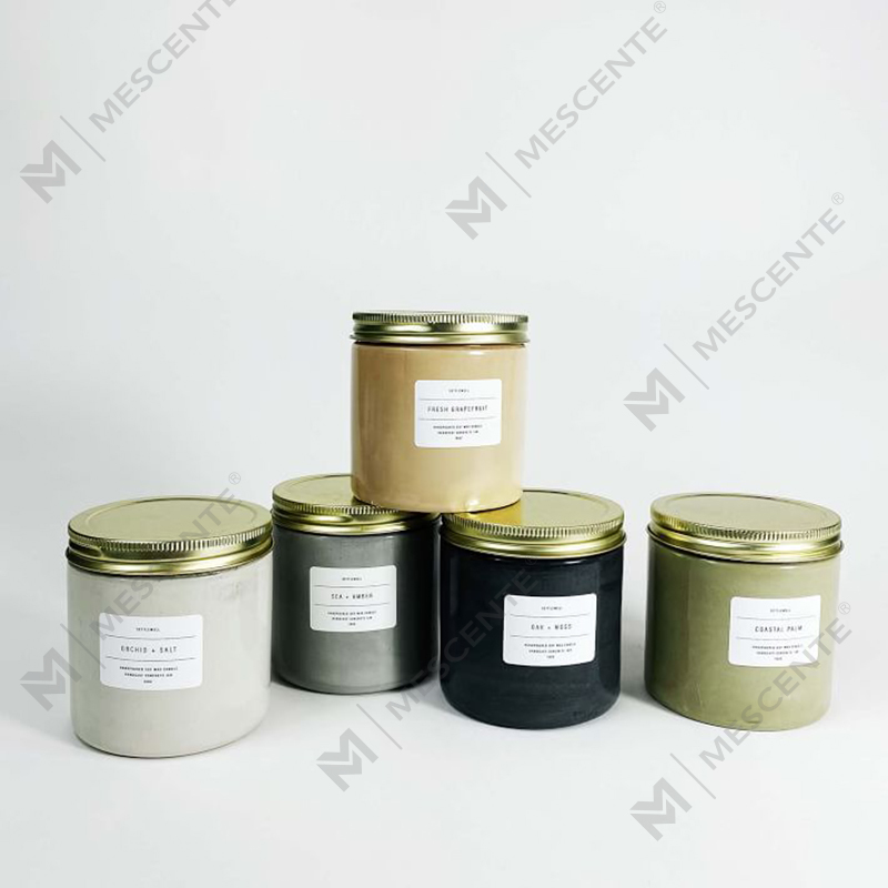 Lilin Beraroma Toples Beton Kustom Putih dengan Tutup