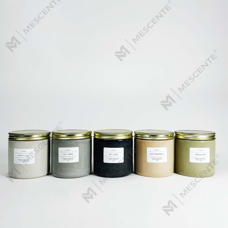 Lilin Beraroma Toples Beton Kustom Putih dengan Tutup