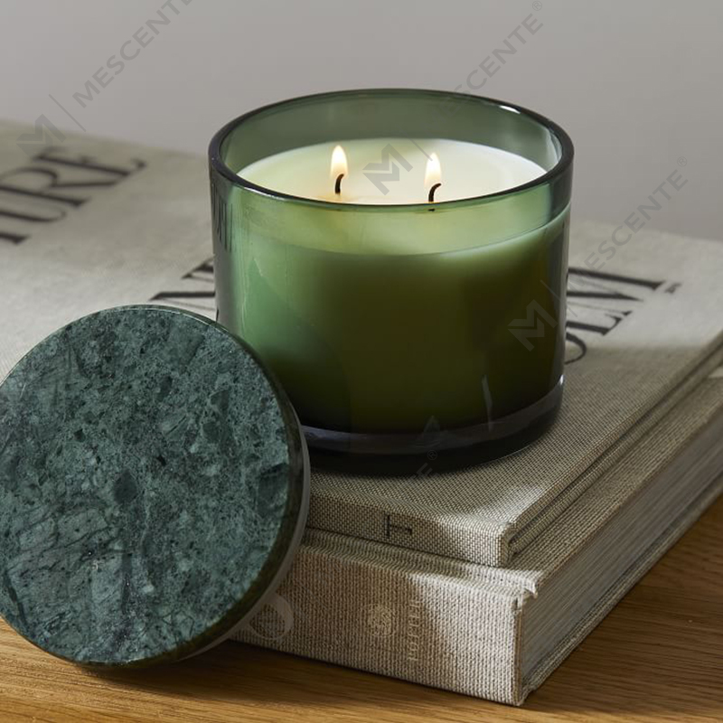 Grosir Moq Rendah Mewah Tanpa Label 2 Lilin Berlapis Marmer Vitrina Sumbu
