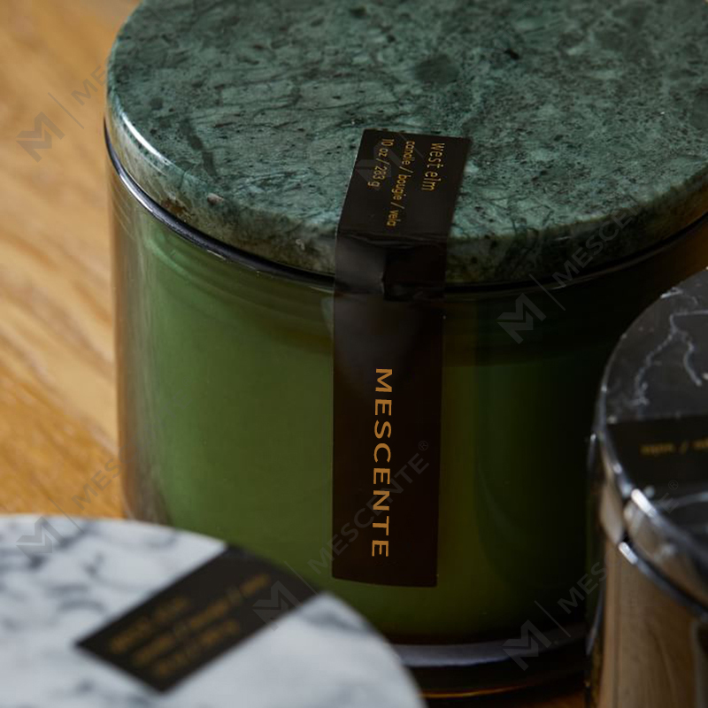 Grosir Moq Rendah Mewah Tanpa Label 2 Lilin Berlapis Marmer Vitrina Sumbu