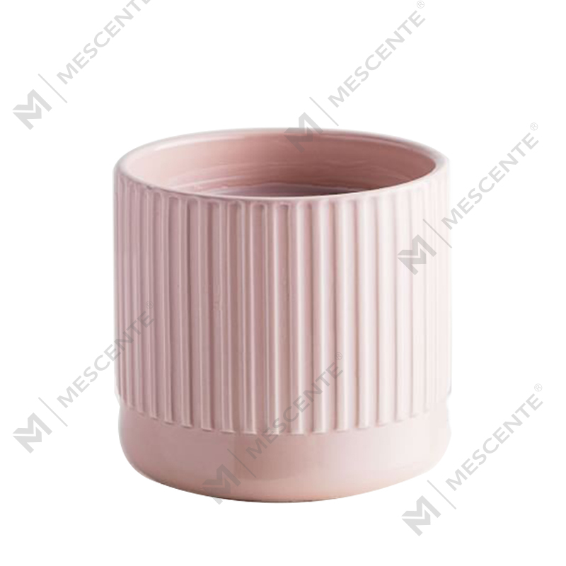 Custom Shop Jual Lilin Kedelai Wangi Kuning Trio Keramik Pink Bergalur Tanpa Label