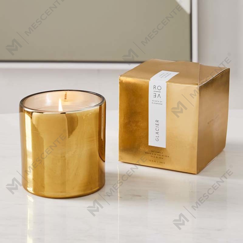 Set Kado Dekorasi Lilin Kedelai Beraroma Toples Kaca Hitam Logo Cetak Emas Kustom Mewah Amazon