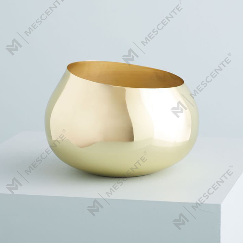 grosir warna mewah label pribadi Lilin Beraroma Bulat Logam Miring