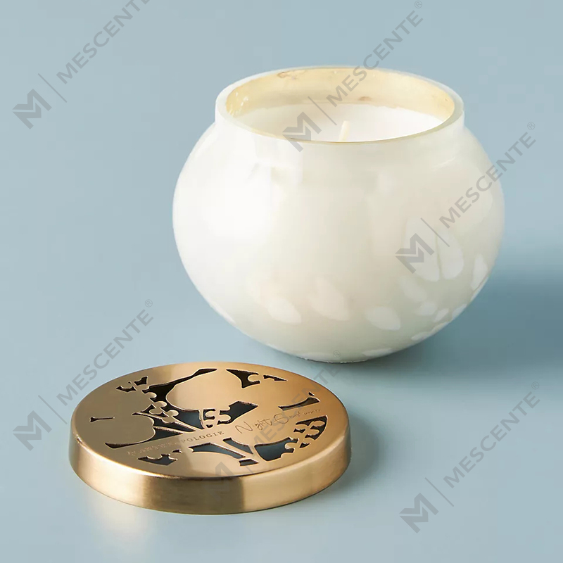M&scent Label Pribadi Dekorasi Rumah Kustom Stoples Lilin Kaca Mewah Lilin Beraroma Lilin Kedelai Dengan Tutup