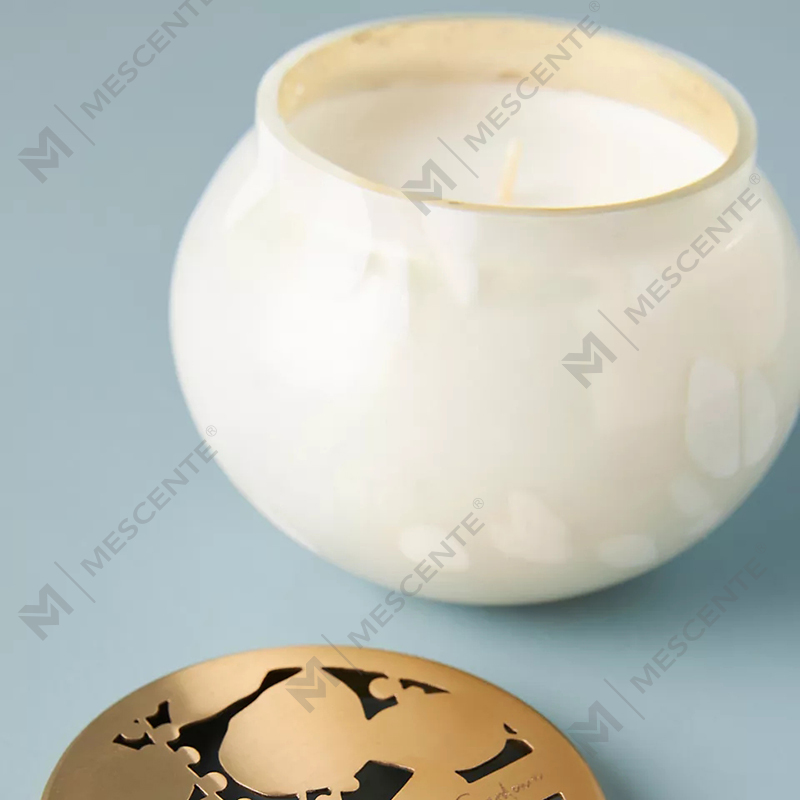 M&scent Label Pribadi Dekorasi Rumah Kustom Stoples Lilin Kaca Mewah Lilin Beraroma Lilin Kedelai Dengan Tutup