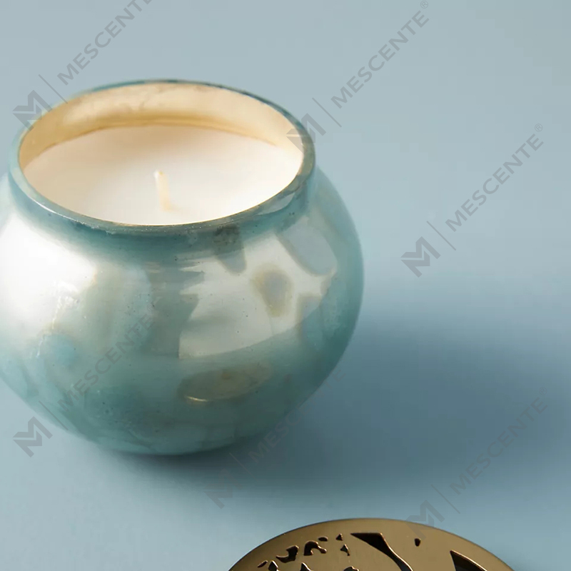 M&scent Label Pribadi Dekorasi Rumah Kustom Stoples Lilin Kaca Mewah Lilin Beraroma Lilin Kedelai Dengan Tutup