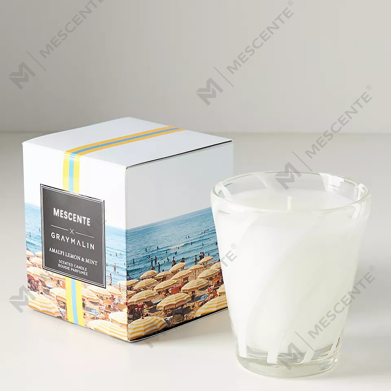 M&Scent Lilin Kedelai Putih Mewah Logo Pribadi Lilin Beraroma Pernikahan