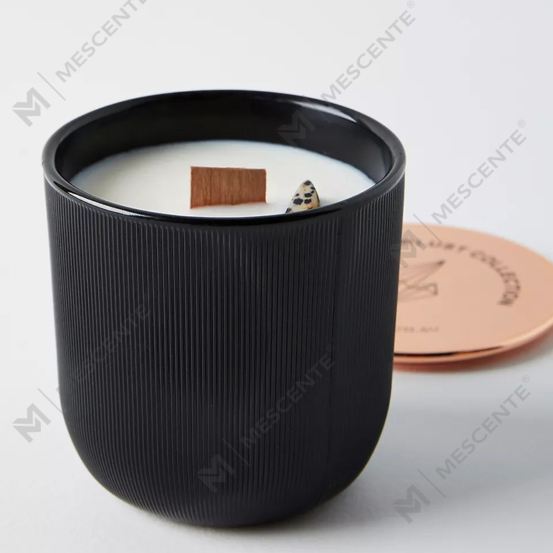 Grosir Marmer Mewah Mengkilap Logo Kristal Diresapi Permata Chakra Aromaterapi Lilin Lilin Kedelai Beraroma