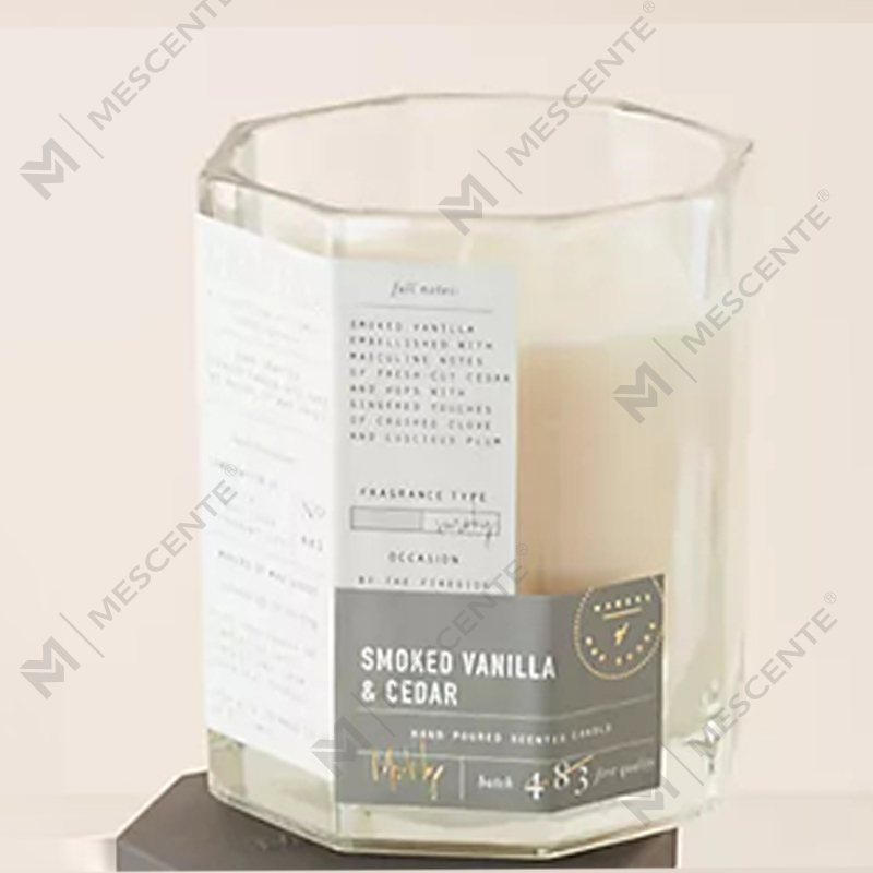 M&Scent Kustom Mewah Tutup Kayu Sumbu Katun Kaca Wadah Lilin Kedelai Campuran Lilin Kaca Kerajinan Musim Gugur