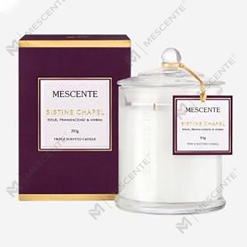 M&Scent Grosir Mewah Label Pribadi Kustom Toples Kubah Natal Lilin Kedelai Beraroma Dengan Tutup