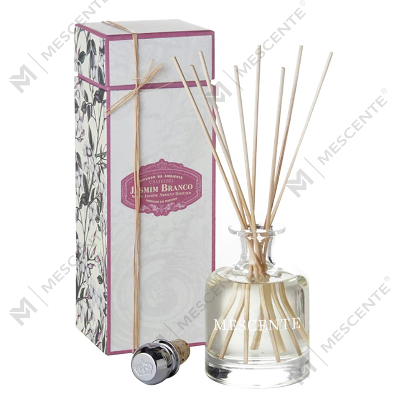 Musim Semi Mewah 400ml Botol Merah Muda Ramah Lingkungan Semen Kulit Abu-abu Magnolia Aroma Bunga Tongkat Reed Diffuser